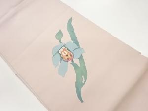 塩瀬銀彩抽象花模様名古屋帯